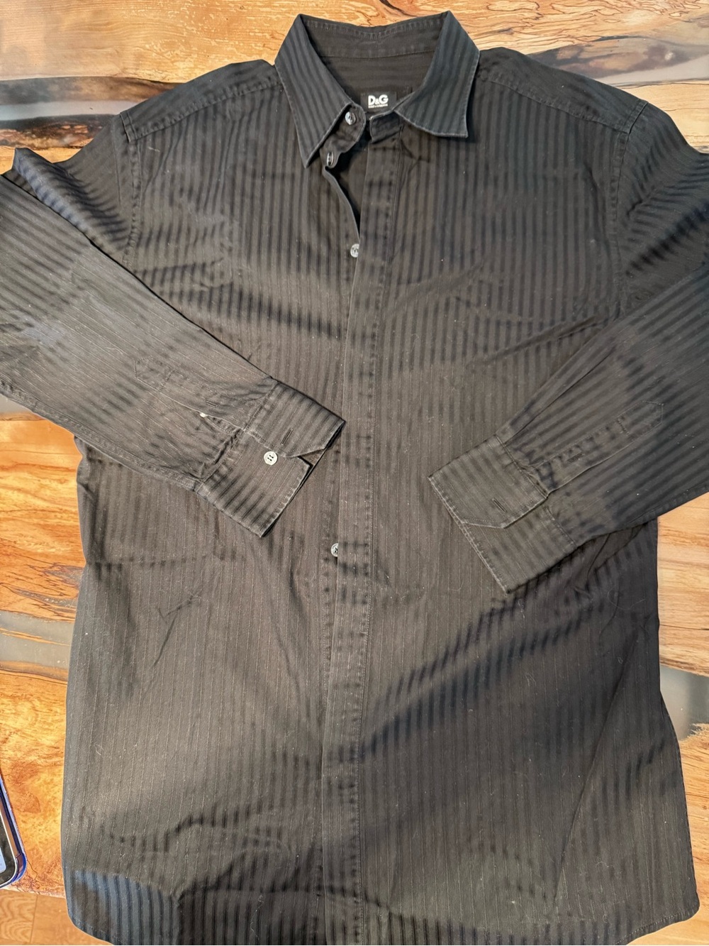 Dolce & Gabbana Black Tonal Stripe Dress Shirt
